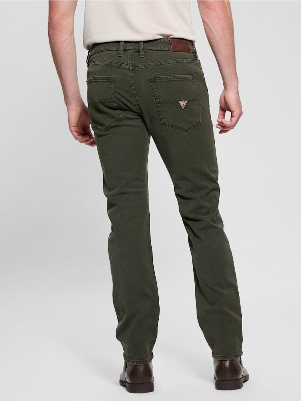 Guess Men’s Davis Slim Straight Jeans In Olive Size 31X32